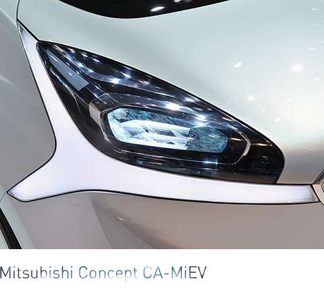 Mitsubishi Concept CA-MiEV, headlight detail. Image © 2013 Drew PHILLIPS / AOL. Mitsubishi Concept CA-MiEV, headlight detail. Image © 2013 Drew PHILLIPS / AOL.