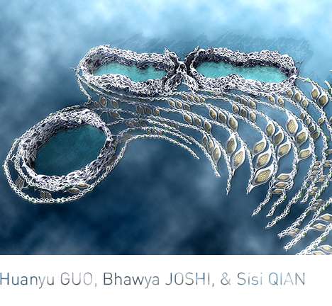 Huanyu GUO, Bhawya JOSHI, & Sisi QIAN, "Sea Garden City." Aerial. Huanyu GUO, Bhawya JOSHI, & Sisi QIAN, "Sea Garden City." Aerial.