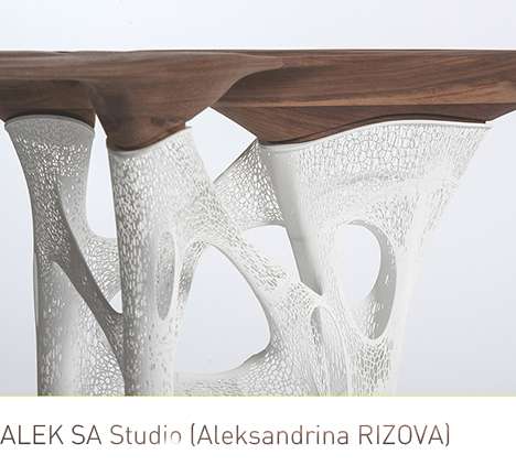 ALEK SA Studio (Aleksandrina RIZOVA), "Transitional Fields Table." Detail. ALEK SA Studio (Aleksandrina RIZOVA), "Transitional Fields Table." Detail.