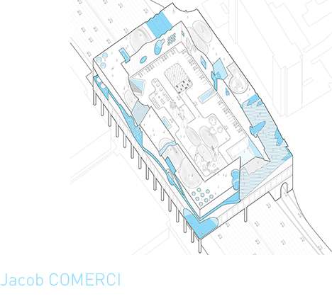 Jacob COMERCI, "Housing in Tyson's Corner, VA." Axonometric. Jacob COMERCI, "Housing in Tyson's Corner, VA." Axonometric.
