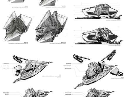 Daniel CAVEN, "Anamorphic Carcases." Diagrams.