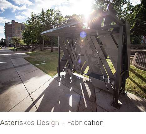 Asteriskos Design + Fabrication, "Memorial Transit Shelter." Asteriskos Design + Fabrication, "Memorial Transit Shelter."