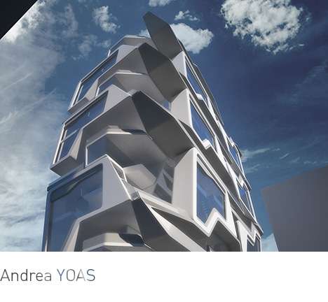 Andrea YOAS, "Inter - Lock." Exterior rendering. Andrea YOAS, "Inter - Lock." Exterior rendering.
