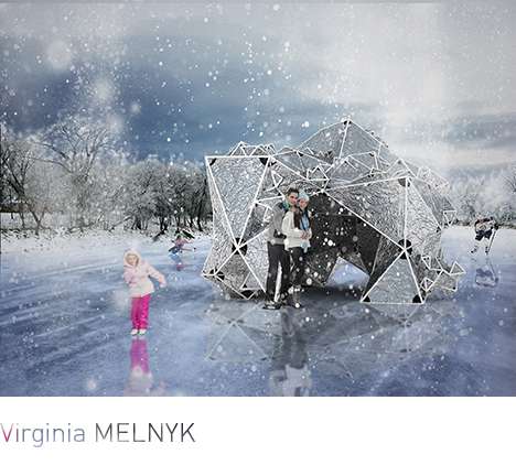 Virginia MELNYK, "Ice Crystal." Exterior rendering. Virginia MELNYK, "Ice Crystal." Exterior rendering.