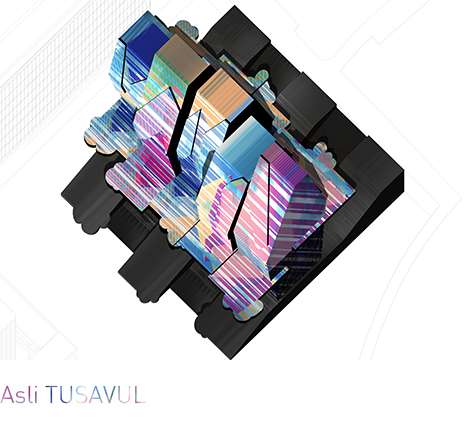 Asli TUSAVUL, "Building the Picture." Axonometric drawing. Asli TUSAVUL, "Building the Picture." Axonometric drawing.