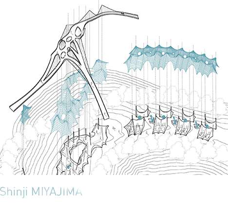 Shinji MIYAJIMA, "Forest Skin." Axonometric. Shinji MIYAJIMA, "Forest Skin." Axonometric.