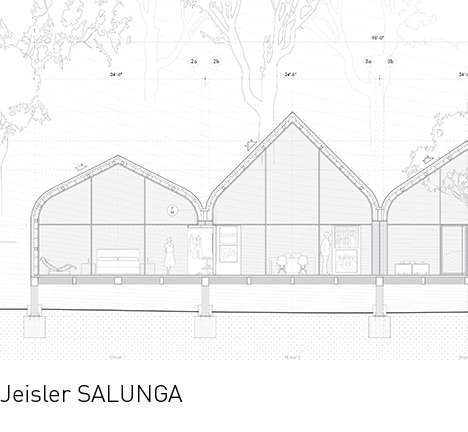 Jeisler SALUNGA, "House 1-2-3-4." Longitudinal section. Jeisler SALUNGA, "House 1-2-3-4." Longitudinal section.