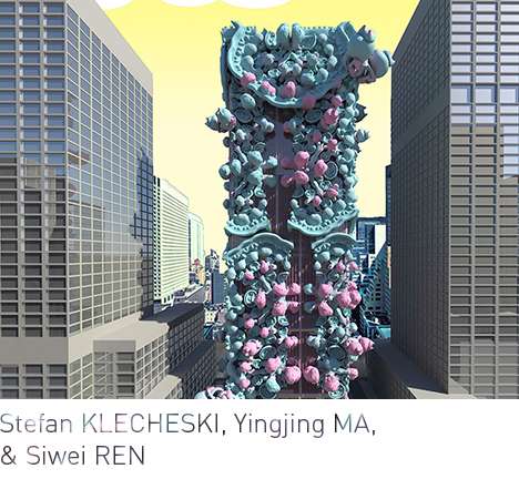 Stefan KLECHESKI, Yingjing MA, & Siwei REN, "Cute Seams/Seems Cute." Exterior Rendering. Stefan KLECHESKI, Yingjing MA, & Siwei REN, "Cute Seams/Seems Cute." Exterior Rendering.